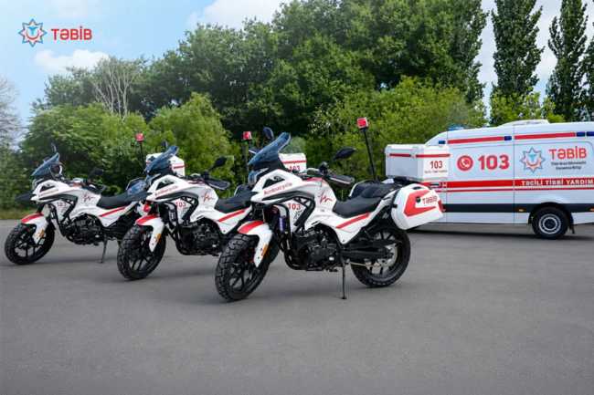 Azərbaycanda ilk dəfə motosikletlər təcili tibbi yardım xidmətinə cəlb olunub