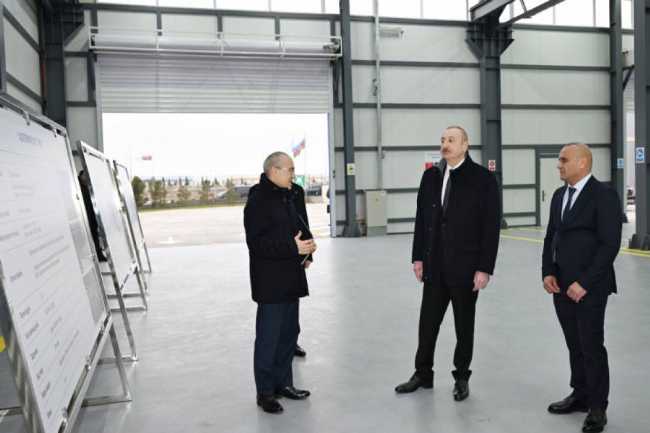 Prezident Sumqayıtda yeni zavodun açılışında iştirak edib