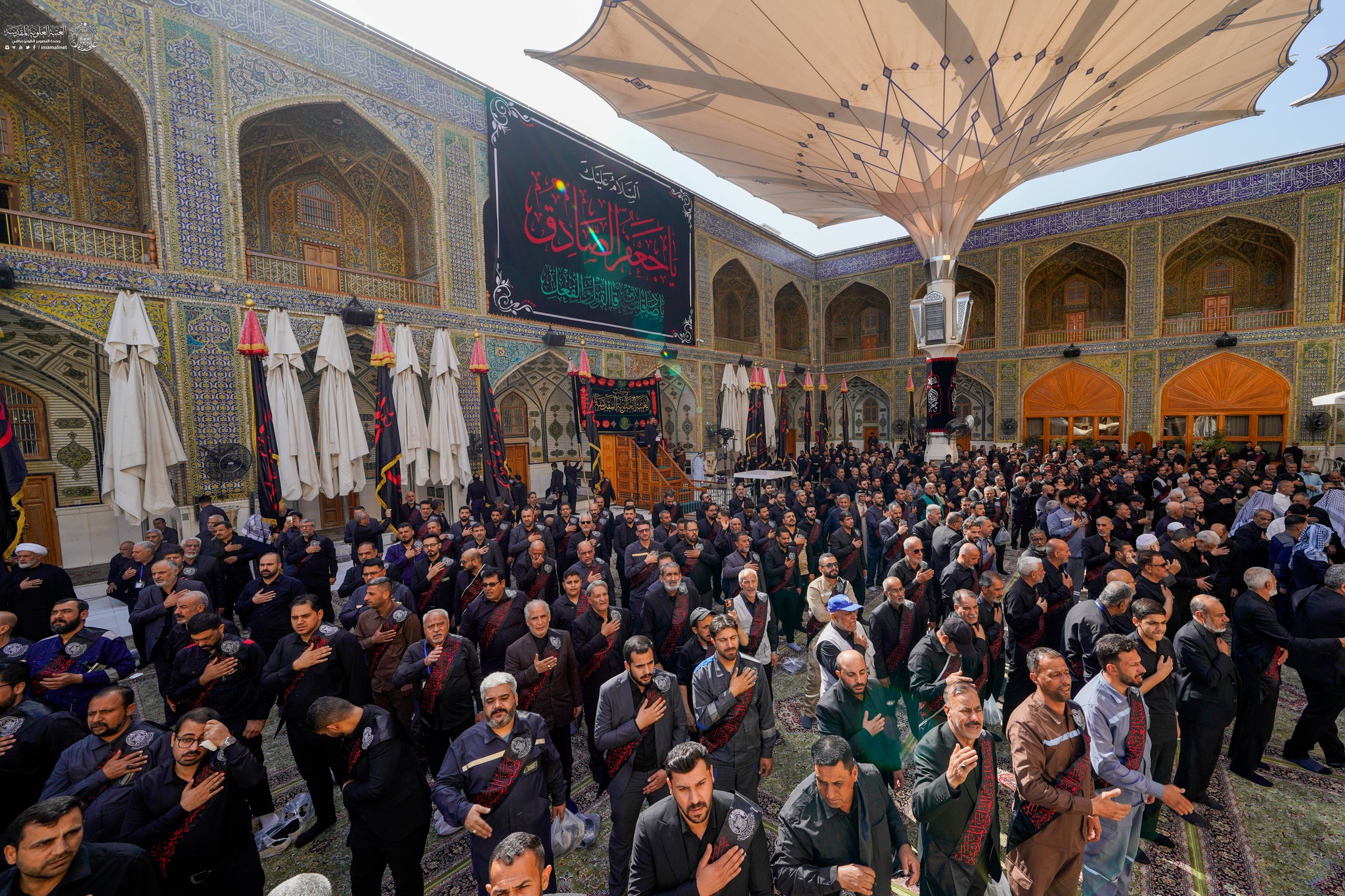 İmam Əli (ə) ziyarətgahında İmam Sadiqin (ə) şəhadət məclisi keçirilib - FOTOLAR