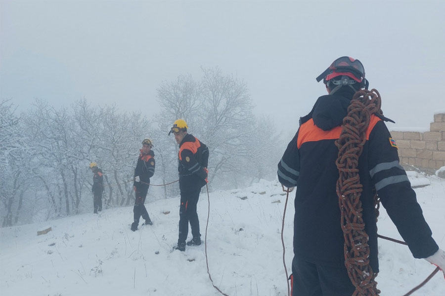 FHN qarlı havada axtarış-xilasetmə ilə bağlı təlim keçirib